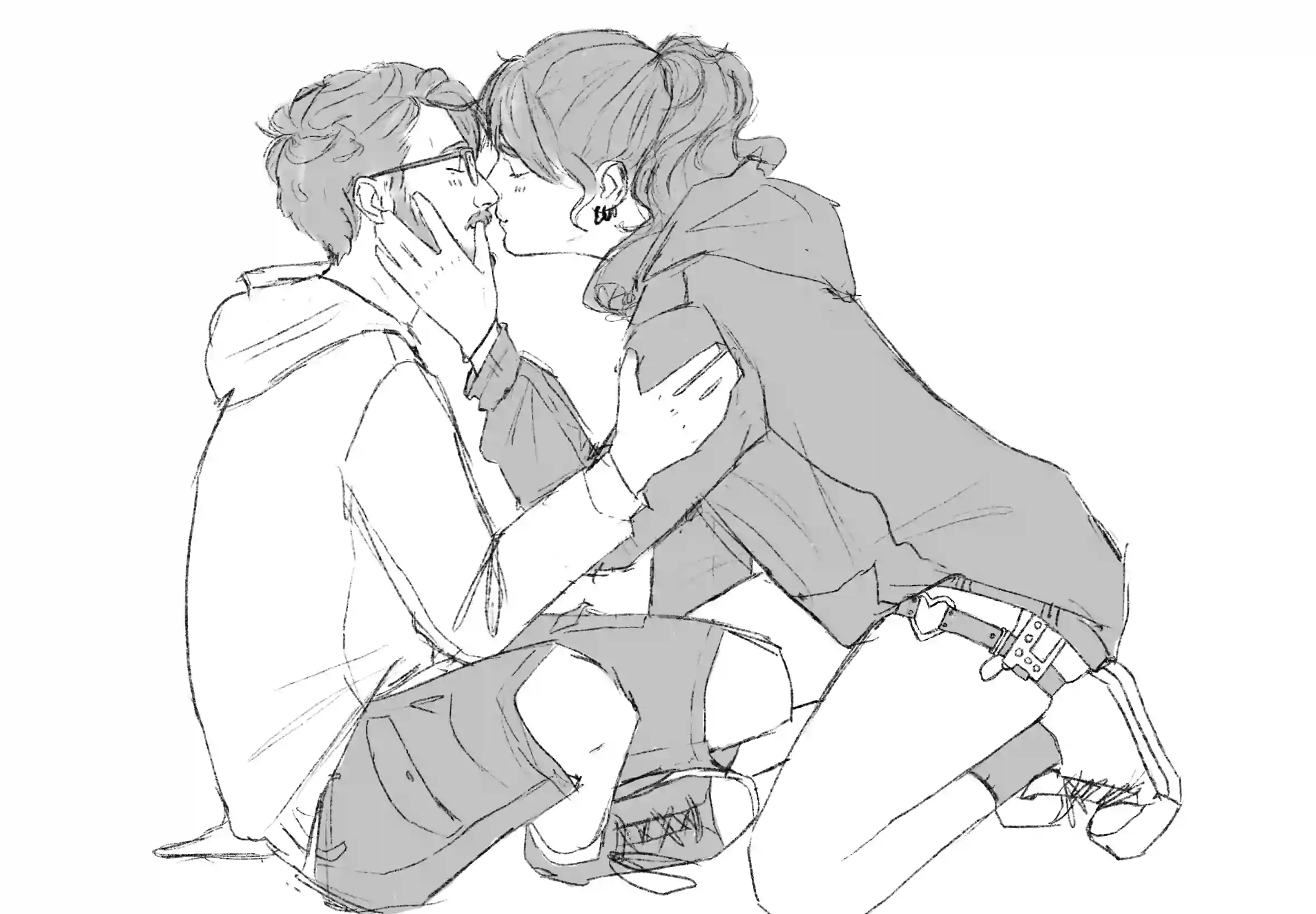 Cute image of my girlfriend and me that she drew
